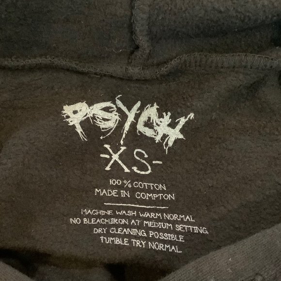 PSYCH BLACK HOODIE XS - Picture 4 of 4